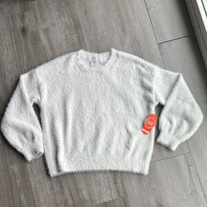 Wonder Nation Fuzzy White Kids plus Sweatshirt